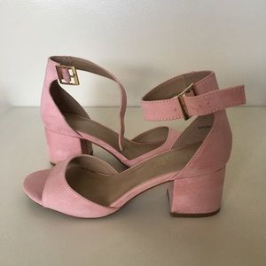 Dream Pairs Chunkle Suede Pink Pump Sandals Sz 7